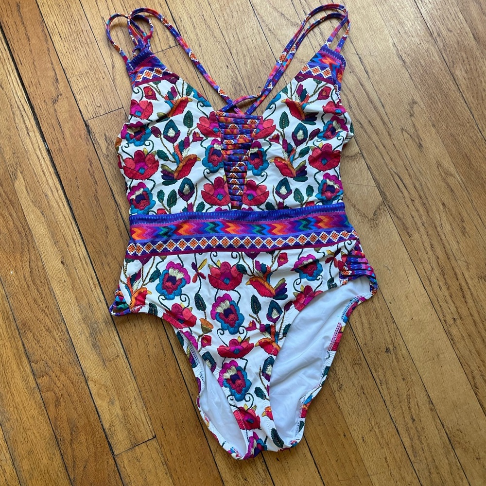 Nanette Lepore
Antigua Goddess Strappy One-Piece Swimsuit, Multicolor